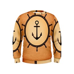 Nautical Anchor Marine Ocean Sea Kids  Sweatshirt by Celenk