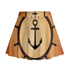 Nautical Anchor Marine Ocean Sea Mini Flare Skirt by Celenk