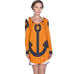 Anchor Keeper Sailing Boat Long Sleeve Nightdress by Celenk