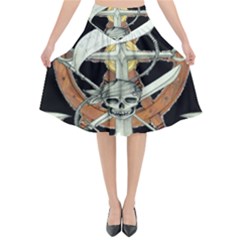 Anchor Seaman Sailor Maritime Ship Flared Midi Skirt by Celenk