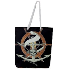 Anchor Seaman Sailor Maritime Ship Full Print Rope Handle Tote (large) by Celenk