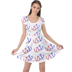 Anchors Nautical Backdrop Sea Nautical Cap Sleeve Dress by Celenk