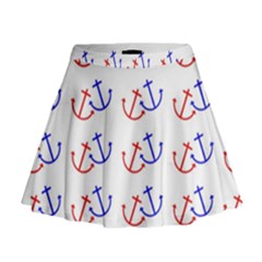 Anchors Nautical Backdrop Sea Nautical Mini Flare Skirt by Celenk