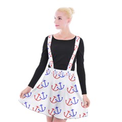 Anchors Nautical Backdrop Sea Nautical Suspender Skater Skirt by Celenk