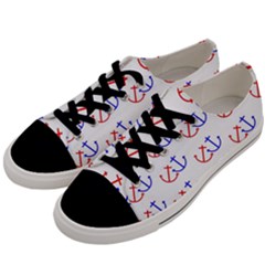 Anchors Nautical Backdrop Sea Nautical Men s Low Top Canvas Sneakers by Celenk