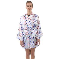 Anchors Nautical Backdrop Sea Nautical Long Sleeve Kimono Robe