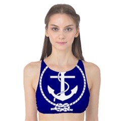 Anchor Flag Blue Background Tank Bikini Top by Celenk