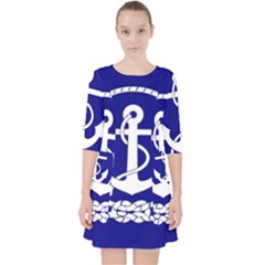 Anchor Flag Blue Background Pocket Dress by Celenk