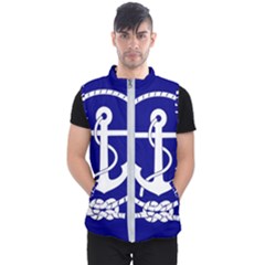 Anchor Flag Blue Background Men s Puffer Vest