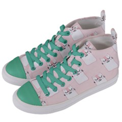 Pattern Cat Pink Cute Sweet Fur Women s Mid-top Canvas Sneakers