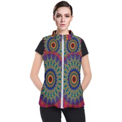 Kaleidoscope Mandala Pattern Women s Puffer Vest