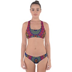 Kaleidoscope Mandala Pattern Cross Back Hipster Bikini Set