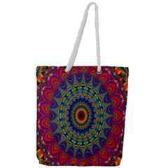 Kaleidoscope Mandala Pattern Full Print Rope Handle Tote (large)