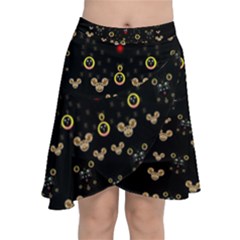 Merry Black Cat In The Night And A Mouse Involved Pop Art Chiffon Wrap by pepitasart