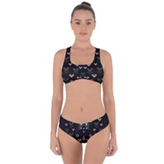 Merry Black Cat In The Night And A Mouse Involved Pop Art Criss Cross Bikini Set by pepitasart