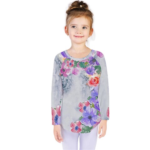 Flower Girl Kids  Long Sleeve Tee by NouveauDesign