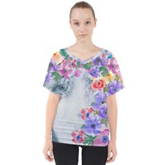 Flower Girl V-neck Dolman Drape Top by NouveauDesign