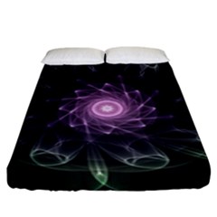 Mandala Fractal Light Light Fractal Fitted Sheet (king Size) by Celenk