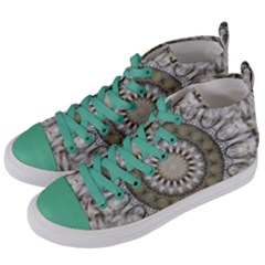 Mandala Sand Color Seamless Tile Women s Mid-top Canvas Sneakers