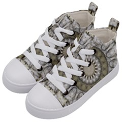 Mandala Sand Color Seamless Tile Kid s Mid-top Canvas Sneakers