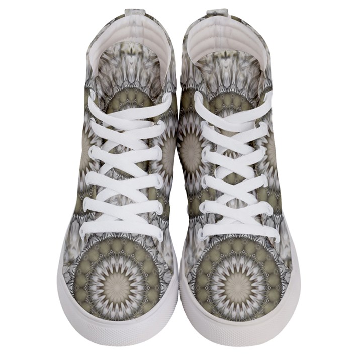 Mandala Sand Color Seamless Tile Men s Hi-Top Skate Sneakers