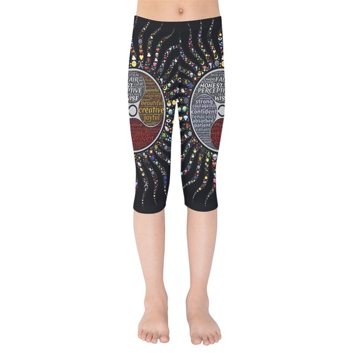 Whole Complete Human Qualities Kids  Capri Leggings 