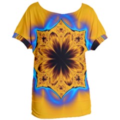 Digital Art Fractal Artwork Flower Women s Oversized Tee