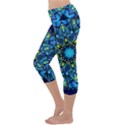 Mandala Blue Abstract Circle Capri Yoga Leggings View2