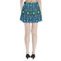 Mandala Blue Abstract Circle Pleated Mini Skirt View2