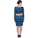 Mandala Blue Abstract Circle Long Sleeve Crop Top & Bodycon Skirt Set View2