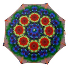 Fractal Digital Mandala Floral Straight Umbrellas by Celenk