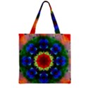 Fractal Digital Mandala Floral Zipper Grocery Tote Bag View1