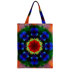 Fractal Digital Mandala Floral Zipper Classic Tote Bag by Celenk