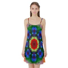 Fractal Digital Mandala Floral Satin Night Slip by Celenk