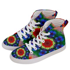 Fractal Digital Mandala Floral Women s Hi-top Skate Sneakers