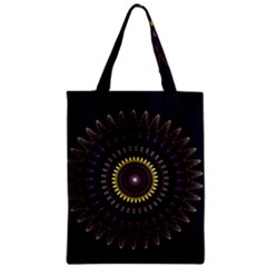 Fractal Purple Mandala Violet Zipper Classic Tote Bag by Celenk