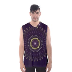 Fractal Purple Mandala Violet Men s Basketball Tank Top by Celenk