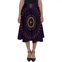 Fractal Purple Mandala Violet Perfect Length Midi Skirt by Celenk