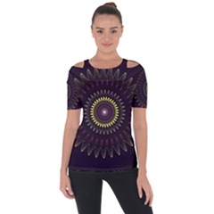 Fractal Purple Mandala Violet Short Sleeve Top by Celenk