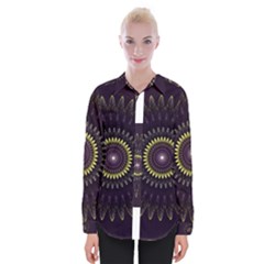 Fractal Purple Mandala Violet Womens Long Sleeve Shirt