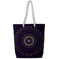 Fractal Purple Mandala Violet Full Print Rope Handle Tote (small)