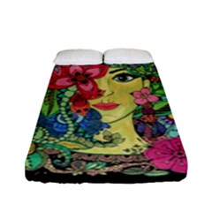 Mandala Figure Nature Girl Fitted Sheet (full/ Double Size) by Celenk