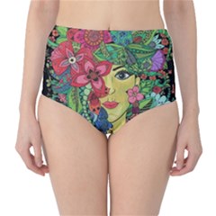 Mandala Figure Nature Girl High-waist Bikini Bottoms by Celenk