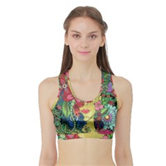 Mandala Figure Nature Girl Sports Bra With Border by Celenk