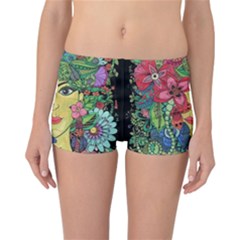 Mandala Figure Nature Girl Reversible Boyleg Bikini Bottoms by Celenk