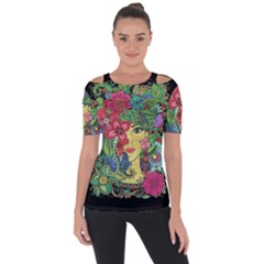 Mandala Figure Nature Girl Short Sleeve Top by Celenk