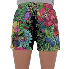 Mandala Figure Nature Girl Sleepwear Shorts by Celenk