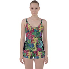 Mandala Figure Nature Girl Tie Front Two Piece Tankini by Celenk