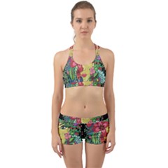 Mandala Figure Nature Girl Back Web Sports Bra Set by Celenk