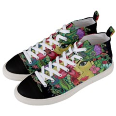 Mandala Figure Nature Girl Men s Mid-top Canvas Sneakers